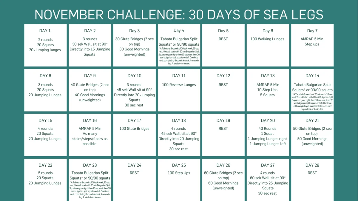 November Challenge: 30 Days of Sea Legs!