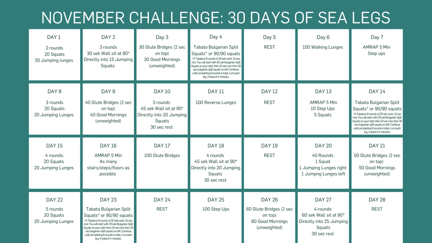 November Challenge: 30 Days of Sea Legs!