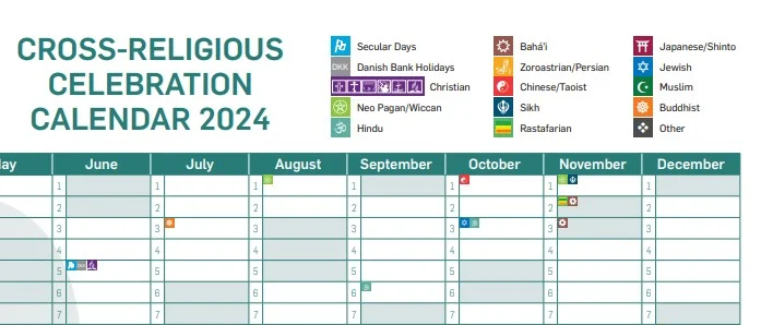 FÅ OVERBLIK OVER ALLE RELIGIØSE MÆRKEDAGE I 2024